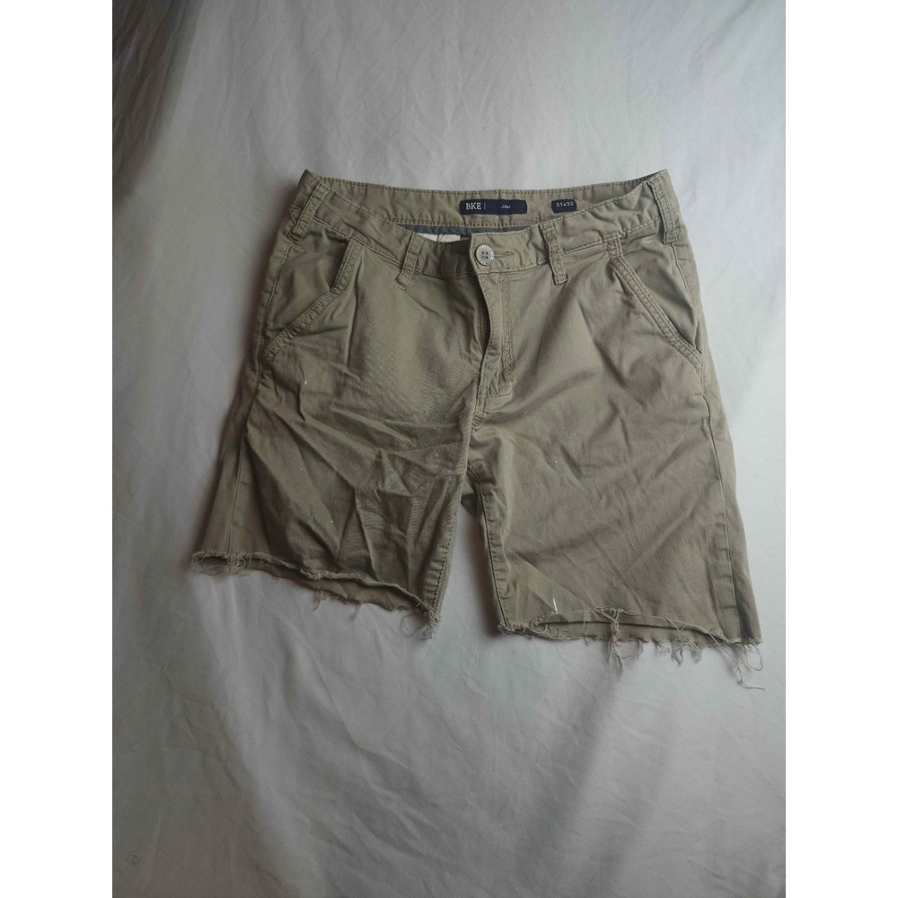 BKE Jake‎ Mens Khaki Shorts Tan Raw Hem Stretch Size 31